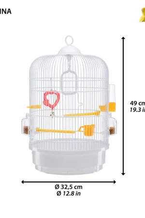 Expédition Rapide Ferplast - Cage Regina pour Oiseaux Exotiques - Blanc/Bleu