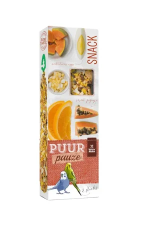 Witte Molen - Sticks Puur PauzePerruche Papaye & Orange - x2 Expédié Aujourd’hui