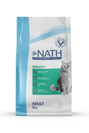 Artisanat Nath Veterinary Diet - Croquettes Obesity Sans Céréales pour Chat - 2Kg