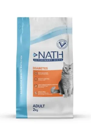 Prix Cassé Nath Veterinary Diet - Croquettes Diabetic Sans Céréales pour Chat - 2Kg