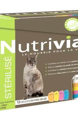 Nutrivia - Sachets Menu Délices à la Viande pour Chat Stérilisé - x12 Commander Maintenant