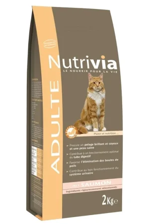 Nutrivia - Croquettes au Saumon pour Chat Adulte Garantie Incluse