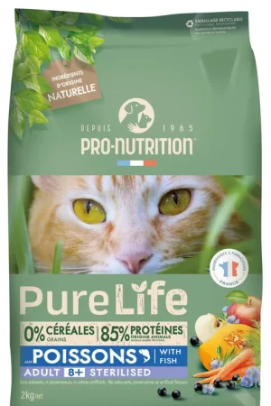 Pro Nutrition - Croquettes Pure Life Chat 8+ Sterilised Pour Chat Top Qualité
