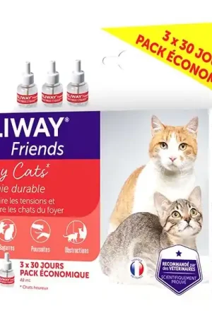 Feliway Friends - Lot Recharge 30J pour le Stress des Chats - 3x48ml Tendance