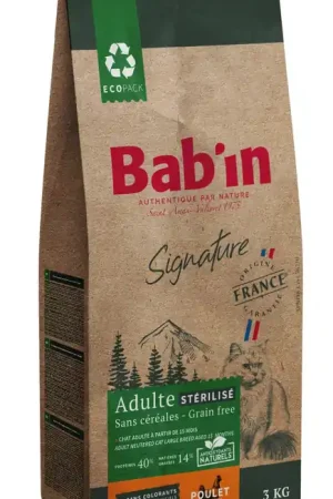 Prix Cassé Bab'in - Croquettes sans Céréales au Poulet pour Chat Stérilisé