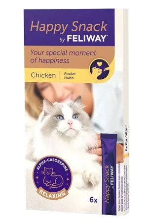 Feliway - Friandises Happy Snack au Poulet pour Chats - 6x15g Achat Immédiat