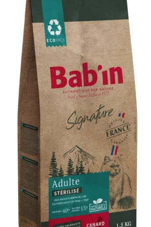 Bab'in - Croquettes Canard pour Chat Stérilisé Meilleure Qualité