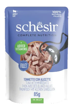 Affaire À Saisir Schesir - Sachet en Gelée Complete Nutrition Thon avec des Blanchailles pour Chats - 85g