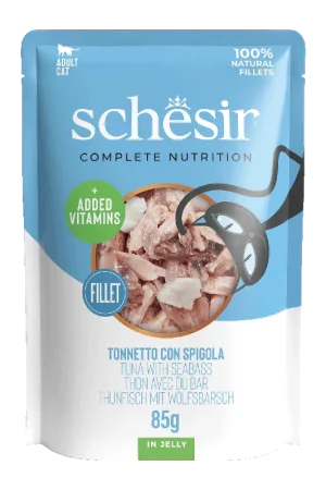 Schesir - Sachet en Gelée Complete Nutrition Thon avec Bar pour Chats - 85g Top Qualité