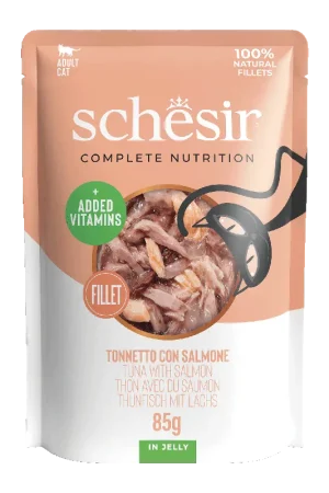 Schesir - Sachet en Gelée Complete Nutrition Thon et Saumon pour Chats - 85g Gros Lot
