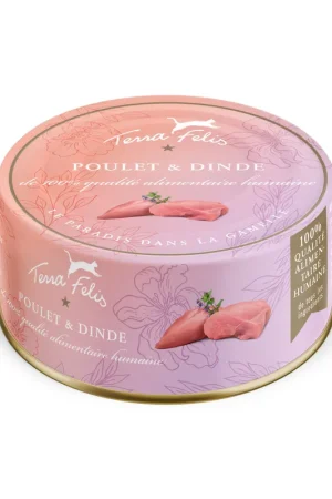 Prix Promo Terra Felis - Aliment Naturel Poulet et Dinde pour Chats - 80g