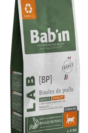 Bab'in - Croquettes Vétérinaires LAB Anti Boules de Poils pour Chat Offre Spéciale