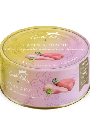 Terra Felis - Aliment Naturel au Lapin et Dinde pour Chats - 80g Produit De Marque