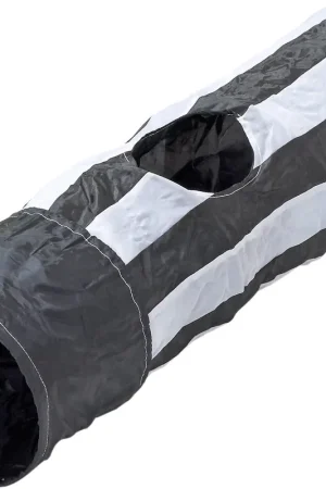 Flamingo - Tunnel Féline Noir et Blanc pour Chats - 50cm/ Ø25cm Commander Maintenant