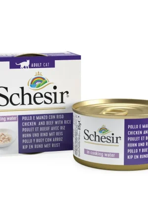 Prix Réduit Schesir - Boîte Pâtée au Poulet et Bœuf avec Riz au Naturel pour Chat - 85g