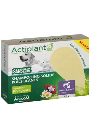 ActiPlant' - Shampoing Solide Poils Blancs pour Chien et Chat - 100g Acheter Direct