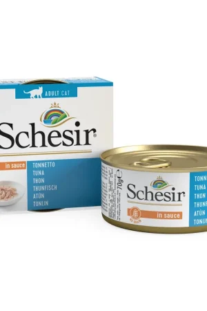 Produit De Marque Schesir - Boîte Pâtée au Thon en Sauce Naturelle pour Chat - 70g