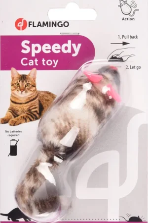 Petit Prix Flamingo - Jouet Speedy Souris Brun pour Chats