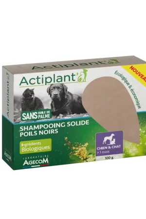 ActiPlant' - Shampoing Solide Poils Noirs pour Chien et Chat - 100g Gros Lot