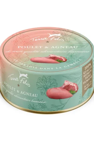 Artisanat Terra Felis - Aliment Naturel au Poulet et Agneau pour Chats - 80g