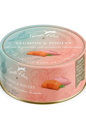 Solde Terra Felis - Aliment Naturel au Saumon et Poulet pour Chats - 80g