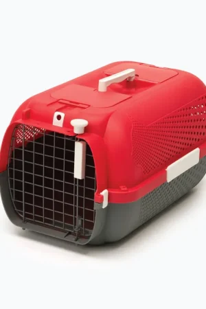 Catit - Boîte transport rouge moyen -56,5 x 37,6 x 30,8 cm Quantité Limitée