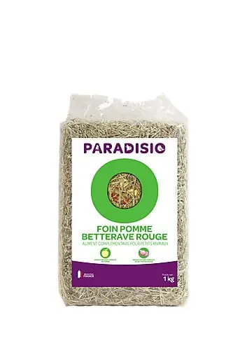Paradisio - Foin Pomme Betterave Rouge pour Rongeurs - 1Kg Premium