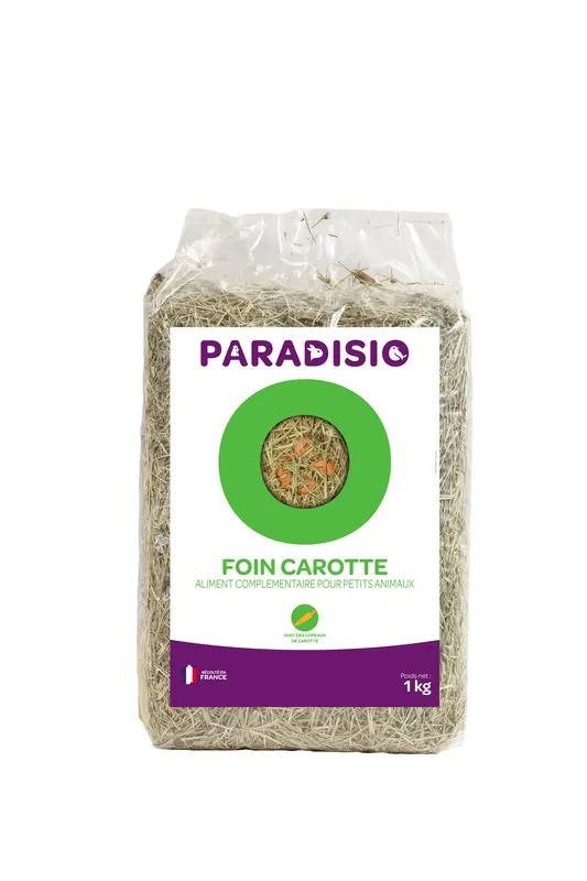 Paradisio - Foin Carotte pour Rongeurs - 1Kg Retour Gratuit