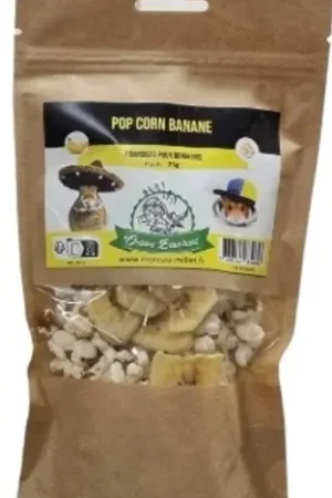Octave Bauchant - Friandises Pop-corn Banane Rongeurs - 25G Soldes