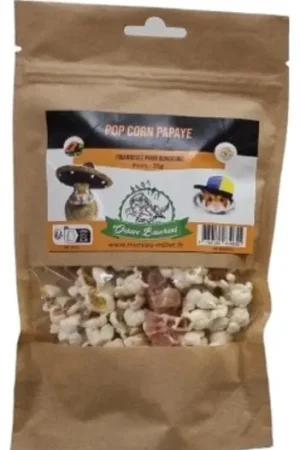 Dernier Modèle Octave Bauchant - Friandises Pop-corn Papaye Rongeurs - 25g