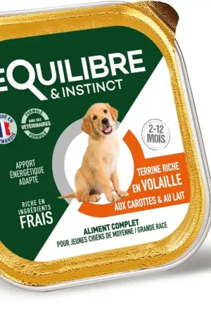 Équilibre & Instinct - Pâtée Riche en Volaille pour Chiots - 300g Exclusif