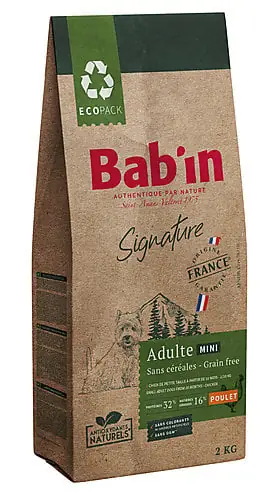 Bab'in - Croquettes sans Céréales Poulet pour Chien Mini Haute Qualité