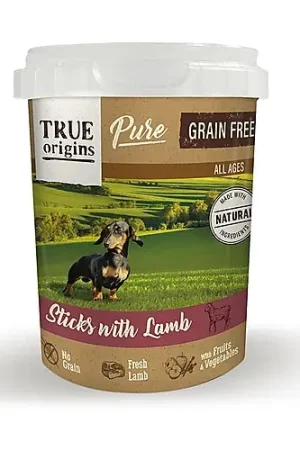 Must-Have True Origins Pure - Sticks Sans Céréales à l'Agneau pour Chiens - 300g