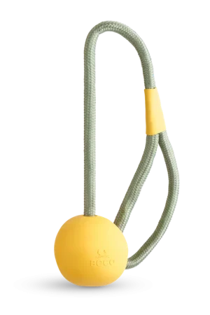 Meilleure Vente Beco - Jouet Corde + Balle en Caoutchouc Slinger Ball pour Chiens - Jaune