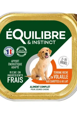 Dernier Modèle Équilibre & Instinct - Pâtée à la Volaille et aux Carottes pour Chiot - 150g