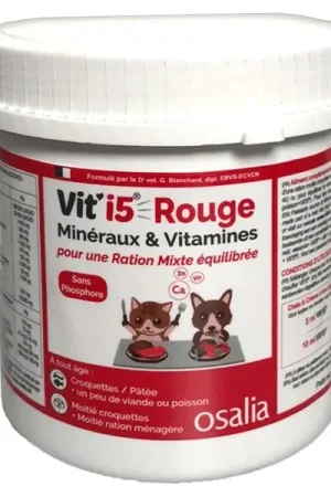 Osalia - Complément Vit'i5 Rouge Minéraux & Vitamines pour Chiens et Chats - 600g Authentique