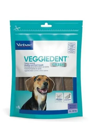 Virbac - Lamelles Veggiedent Fresh pour Chiens Moyens - x15 Tendance