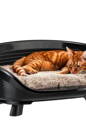 Expédié Aujourd’hui Ferplast - Corbeille Plastique Throne 4 pour Chiens - Noir