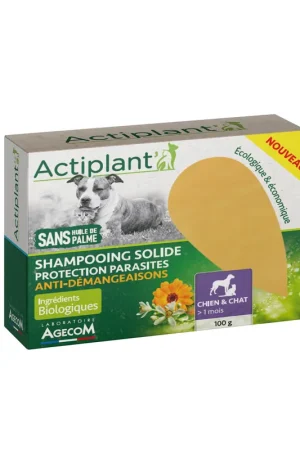 Offre Exclusive ActiPlant' - Shampoing Solide Anti-Démangeaison pour Chien et Chat - 100g