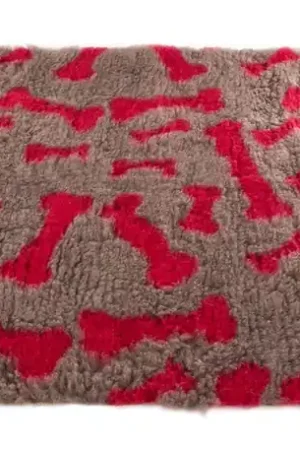 Premium Martin Sellier - Tapis Plat Petbed Os Beige et Rouge pour Chien - 50x75cm