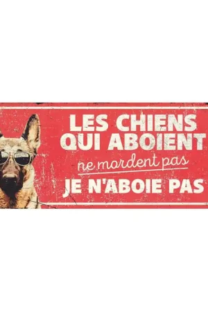 Bon Plan D&D - Panneau d'avertissement german shepherd - 40 x 13 x 03 cm rouge