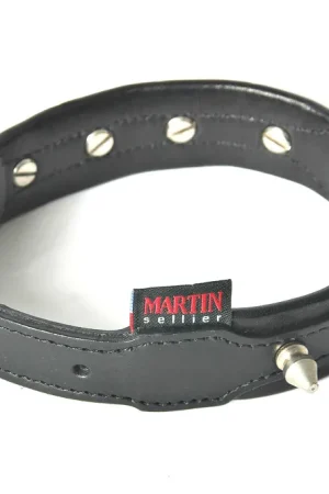 Garantie Incluse Martin Sellier - Collier Clouté Noir pour Chien - 55/75cm
