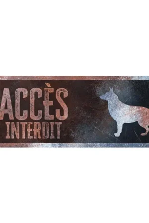 Soldes D&D - Panneau d'avertissement German Shepherd Français - 40x13x03cm Multicolore