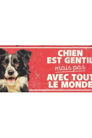 D&D - Panneau d'avertissement collie - 40 x 13 x 03 cm rouge Commande En Gros