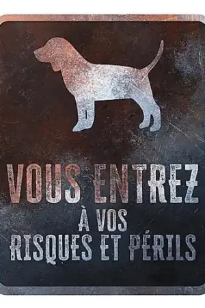 D&D - Panneau d'avertissement Beagle Français - 25x20x03cm Multicolore Acheter En Ligne