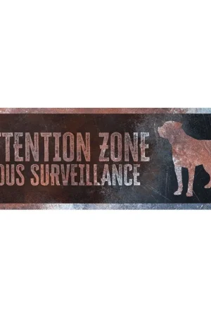 D&D - Panneau d'avertissement Rottweiler Français - 40x13x03cm Multicolore Vente Flash