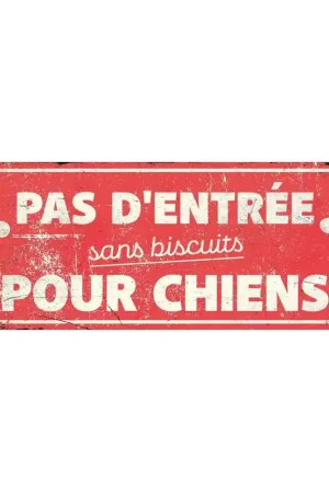 D&D - Panneau d'avertissement general 2 fr - 40x13x03cm rouge Tendance