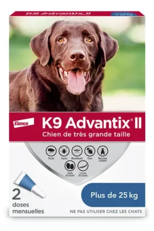 Dernière Chance Protection topique puces et tiques pour chiens + de 25kg, 2 un