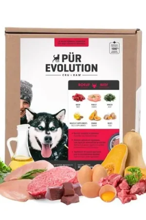 Nourriture crue pour chiens, formule boeuf et poulet Top Qualité