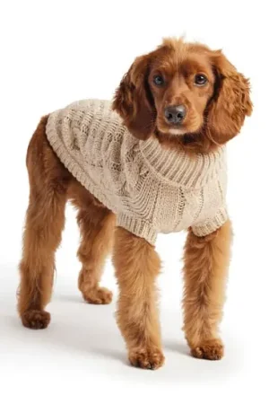 Commande En Gros Pull chalet à col roulé en grosse maille torsadée pour chiens